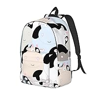 Canvas Backpack For Women Men Laptop Backpack Cow Collection Travel Daypack Lightweight Casual Backpack