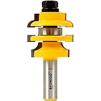 YONICO Stile and Rail Router Bit Set Cabinet - Stacked Carbide Cabinet Door Router Bits 1/2 Shank- Roundover Router Bit Design, 12118 (1 PC)