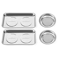 HORUSDY 4-Piece Large Magnetic Parts Tray Set, Stainless Steel Heavy Duty 9.5