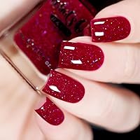 Whats Up Nails - Passion is My Passion Nail Polish Burgundy Jelly Base with Holographic Flakies Lacquer Varnish Made in USA 12 Free Cruelty Free Vegan Clean