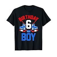 6th Birthday Shirt For Girls Boys 6 Yrs Old Ice Hockey Fan T-Shirt