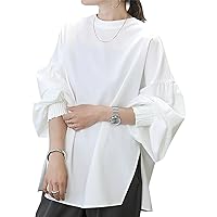 inotenka Women's Blouse, Shirt, Long Sleeve Top, Crew Neck, Sweatshirt, Pullover, Hoodie, Loose, Slimming, Tuck, Casual, Body Cover, Clean, Stylish, Cute, Top, Commute, Dating, Spring, Autumn