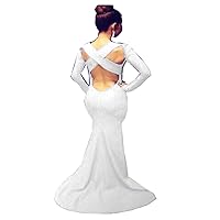Sexy Women Backless Long Wedding Evening Party Bodycon Dress