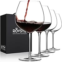 Red Wine Glasses Set of 4, Large Hand Blown Crystal Burgundy Glasses-Ultra-thin, Light for Best Wine Tasting,23.5OZ, Perfect Gifts, Valentine's Day, Anniversary, Birthday