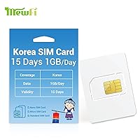 Korea SIM Card 15Days 1GB/Day, Activation Required, Prepaid Data Only Korean SIM Card, 3 in 1 SIM Card, Nano, Micro, Standard