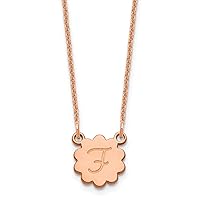 Jewels By Lux Initial Flower Cable Chain Necklace (Length 18 in)