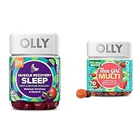 Muscle Recovery Sleep Gummies 40 Count and Teen Girl Multi Gummy, Vitamins, 70 Count