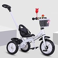 BicyclePortable Tricycle 2-in-1 Children's Tricycle Suitable for Children Aged 1 to 6 Rolling Tricycles Children's Tricycle Toddler Three-Wheeled Vehicles 2 Colors (Color : White)