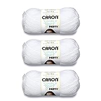 Caron Simply Soft Party Snow Sparkle Yarn - 3 Pack of 85g/3oz - Acrylic - 4 Medium (Worsted) - 164 Yards - Knitting, Crocheting & Crafts
