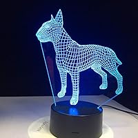 Bull Terrier Dog 3D Lampen 7 Color USB Night Lamp LED for Kids Birthday Creative Bedside Decor Gift