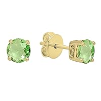 Dazzlingrock Collection 10K 5.5 MM each Round Ladies Solitaire Stud Earrings, Yellow Gold