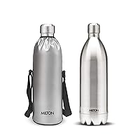 Milton insulated water bottle, Stainless Steel Double Walled Vacuum for 24 Hours Hot and Cold with Cover, Leakproof, BPA Free, Thermosteel Duo DLX 1500 (51 oz) Silver