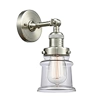 Innovations 203-SN-G182S Small Canton 1 Light Sconce Part of The Franklin Restoration Collection, Brushed Satin Nickel