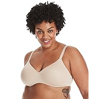 Hanes Womens Concealing Petals Wireless Bra with Convertible Straps, L, Nude