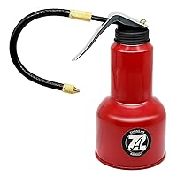 ZHONG AN 500ML Metal High Pressure Feed Oil Spray Gun Bottle Oil Can with Detachable Metal Straight & Flexible Spout