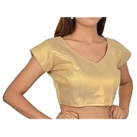 Womens Round Neck Ready to Wear Saree Blouse Indian Crop Top Choli