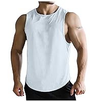 Tank Tops Men,Muscle Training Plus Size Sports Plus Size Sport Shirt Casual Summer Solid Bodybuilding Trendy Tees