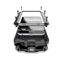 Marrkey Compatiable with iPhone 15 Pro Case,360 Full Body Protective Cover Heavy Duty Shockproof [Tough Armour] Aluminum Alloy Metal Case with Silicone Built-in Screen Protector - Black