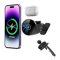 For MagSafe Car Mount Charger iPhone and Airpods Magnetic Wireless Car Charger ,Car Phone Holder Mount Wireless Charging for iPhone 14 13 12 Pro Plus Max Mini,Airpods 2nd 3rd