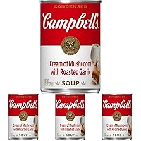 Campbell's Condensed Cream of Mushroom with Roasted Garlic Soup, 10.5 Ounce Can (Pack of 4)