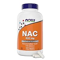 NOW NAC 600 mg, 400 Veg Capsules, N-Acetyl Cysteine with Selenium