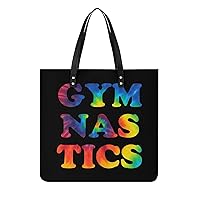 Gymnastics Printed Tote Bag for Women Fashion Handbag with Top Handles Shopping Bags for Work Travel