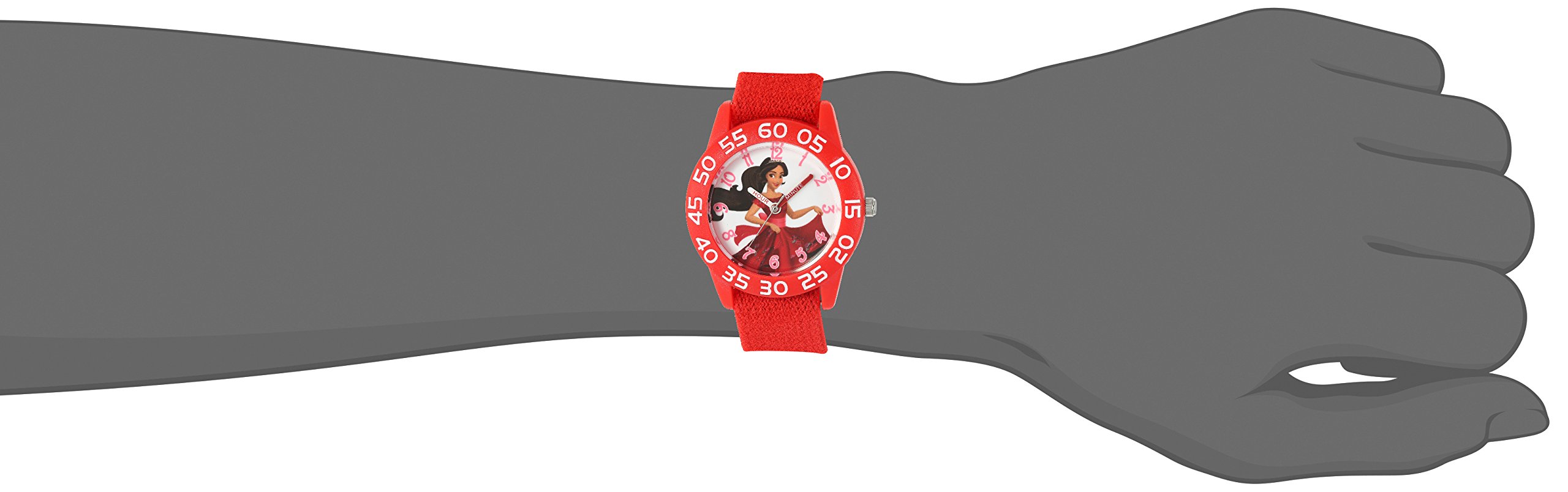Disney Girl's 'Elena of Avalor' Quartz Plastic and Nylon Watch, Color:Red (Model: W003030)