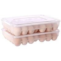 Sooyee 2 Pack Covered Egg Holders for Refrigerator,Clear 2X34 Deviled Egg Tray Storage Box Dispenser,Stackable Plastic Egg Cartons,Egg Holder Countertop(68 Eggs)