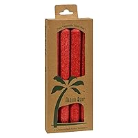 Palm Tapers Red, 4 Count