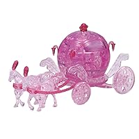 59193 HCM Kinzel-59193-3D Crystal Puzzle, 3D Royal Carriage Puzzle for Adults and Children, 67 Pieces, Pink, Transparent, from 14 Years, Pink