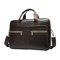 Men's Genuine Leather Briefcase Laptop Bag Natural Leather Messenger Briefcases Bags