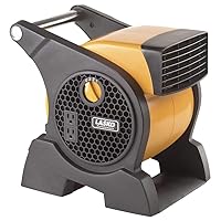 Lasko Pro-Performance High Velocity Utility Fan-Features Pivoting Blower and Built-in Outlets, 1, Yellow 4900