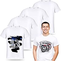 5 Pieces Men's Unisex Sublimation Blank T Shirt White Polyester Shirts Crew Neck Short Sleeve for Sublimation T Shirt