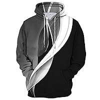 Men's Novelty 3D Pullover Hoodie Long Sleeve Casual Sweatshirt with Pocket Hip Hop Youth Hoody Hoodie Tops