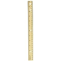 Westcott Hole Punched Wood Ruler English and Metric with Metal Edge, 12 Inches, 2 Packs