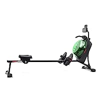 Sunny Health & Fitness Elite Water Rowing Machine with High Resistance Vertical Tank, Optional Exclusive Bluetooth SunnyFit App