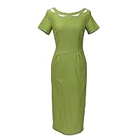 Tatyana 1950s Vintage Style Wiggle Green Connie Pencil Dress in Titanite