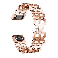 26mm Stainless Steel Watch Bands for Fenix 3 3HR Easy Release Metal Strap for Fenix 6X 6 6S Pro 5 5X Plus Smartwatches Bracelet (Color : Rose Gold, Size : 26mm Descent Mk1)