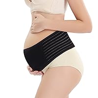 CUSMA Maternity Belt, Pregnancy Support Belt, Elastic Maternity Belly Support Bands for Back, Pelvic, Hip, Abdomen, Sciatica Pain Relief,Black,L