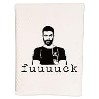 Moonlight Makers, Fuuuuck, Soft Waffle Weave Hand Towel, 100% Pure White Cotton, Bathroom/Kitchen Decor, Multi-Buy Discounts, Funny Gift Idea