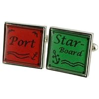 Cuff Links Nautical Sailing Cufflinks~Port & Starboard Engraved Personalised Box