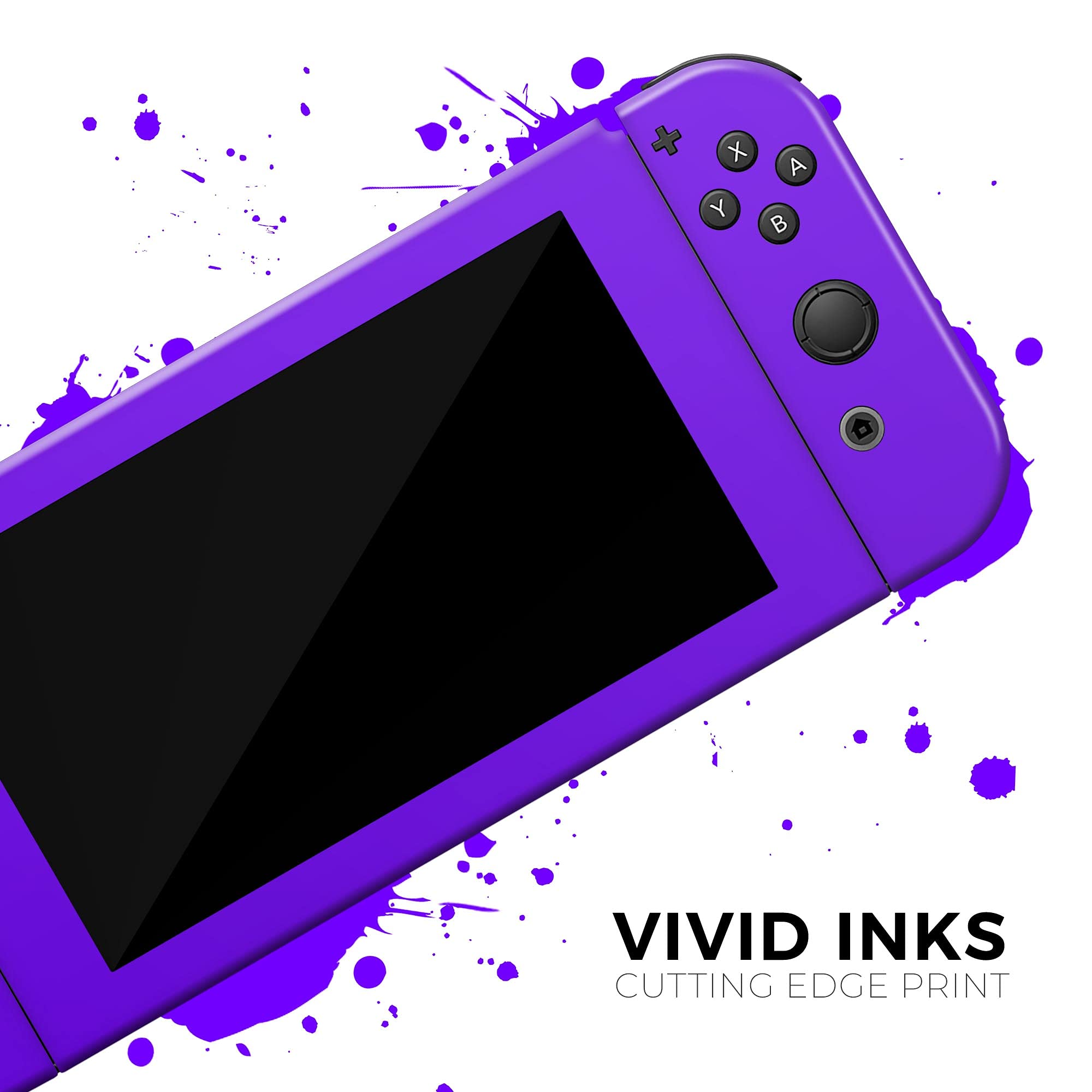 Design Skinz - Compatible with Nintendo Switch OLED Console Bundle - Skin Decal Protective Scratch-Resistant Removable Vinyl Wrap Cover - Solid Purple