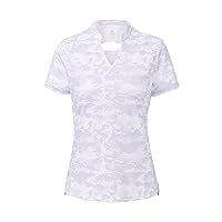 MoFiz Womens Short Sleeve Golf Polo Shirts Quick Dry Camo Lightweight UPF 50+ Tennis Sports Athletic Tops Casual