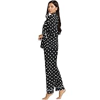 Lonxu Womens Satin Pajama Set Button Down Sleepwear Long Pj XS-3XL
