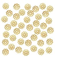 100pcs Pretty Filigree Flower 8mm Bead Caps Gold Plated Brass End Caps for Jewelry Craft Making CF174-8