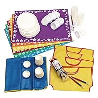 Get Set Up for Painting, Mess Free, Large Floor Mat, Waterproof Art Mats, Art Smock, No Spill Paint Cups, Paint Brushes, Craft Paper Cups, Craft Paper Plates, Kids Painting Accessories