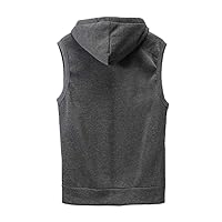 Mens Hooded Sleeveless Sweatshirt Lightweight Zip Up Vest Hoodie With Pocket Man Vest