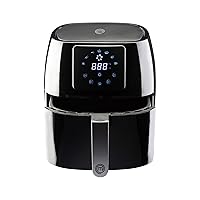 Airfryer 4.75 Qt Compact Air Fryer with Digital Display, 7 Simple Cooking Presets & Fully Adjustable Temperature, Easy Clean Detatchable Basket, 1400W, 4.5 Liter, For 2-4 People, Black