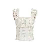Ditsy Floral Ruched Bust Lace Cami Top
