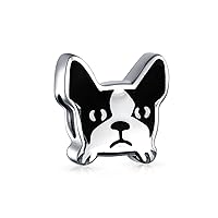Pet Animal Lover BFF Floppy Ears Puppy Dog Show Poodle Yorkie Frenchie Chihuahua Bone Charm Bead For Women Teen Oxidized .925 Sterling Silver Fits European Bracelet